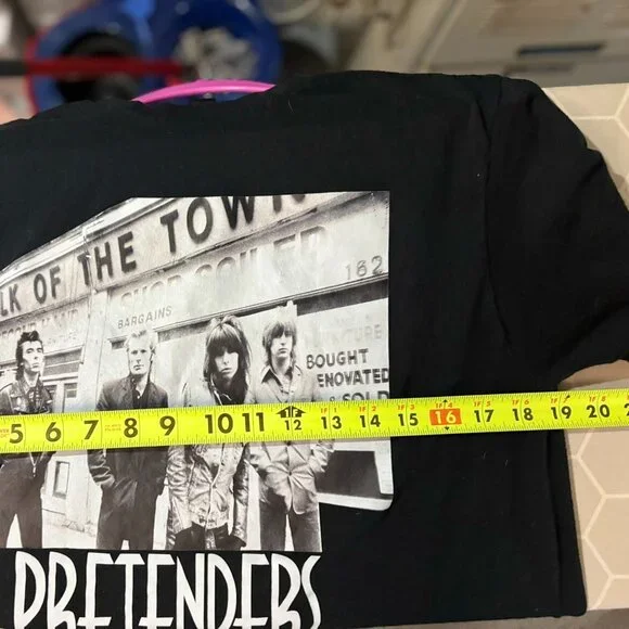1980 Pretenders Tour Tshirt - 2 Sided - Black/White - UNISEX size Medium - Picture 10 of 11